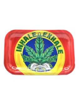 Inhale Exhale Cannabis Leaf Rolling Tray